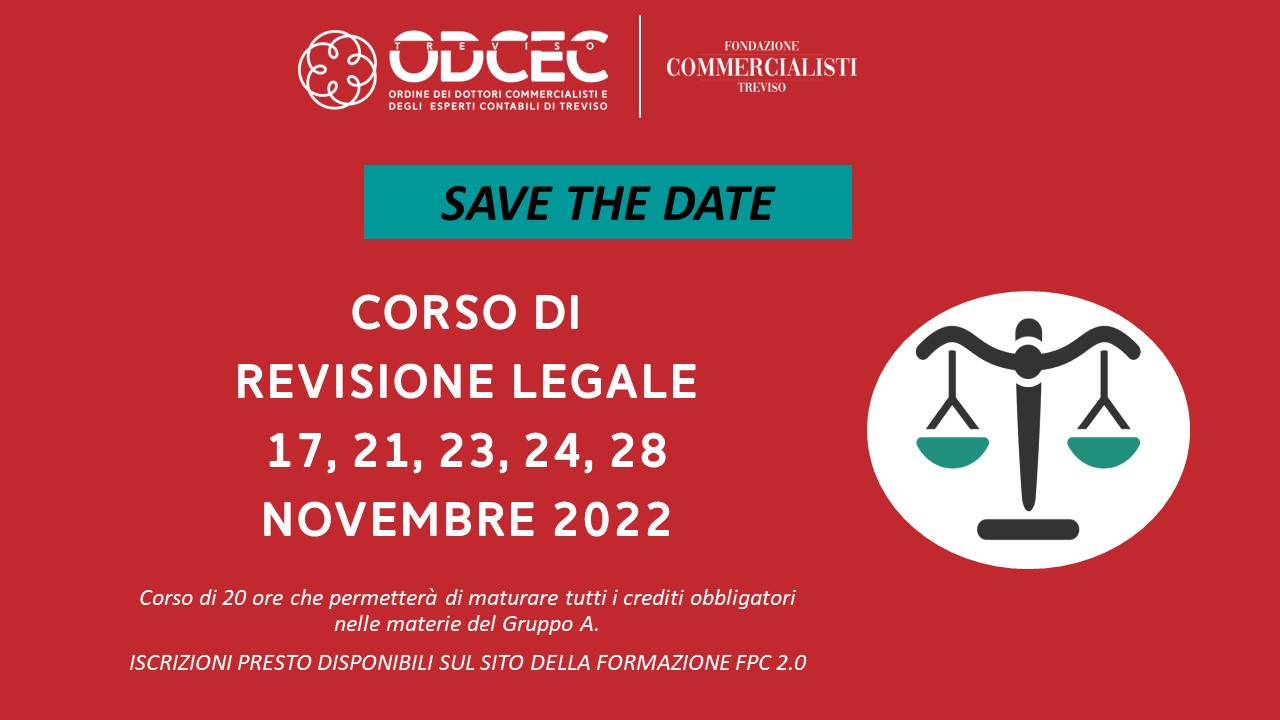 Save the date REVISIONE LEGALE 2022
