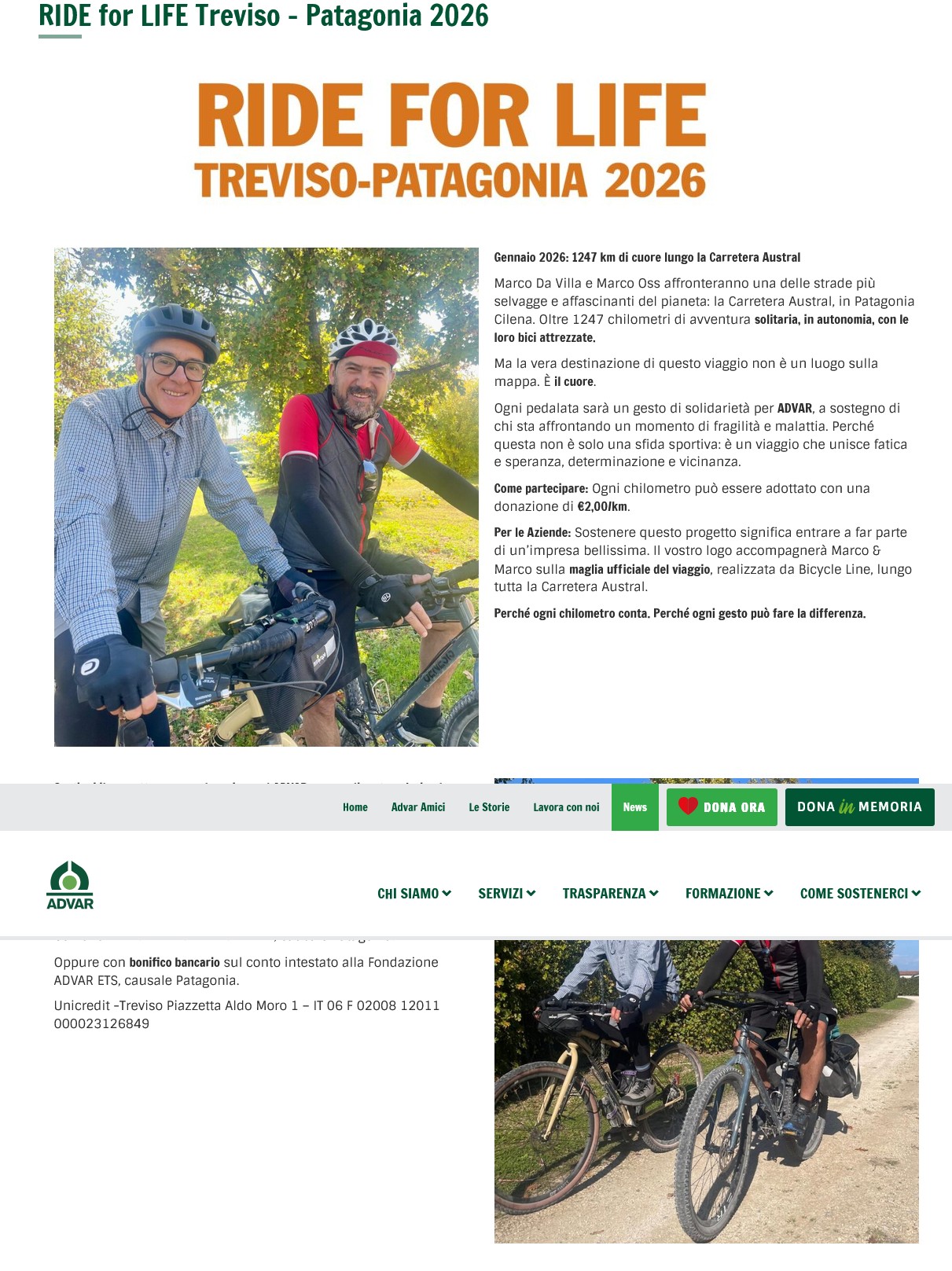 ADVAR RIDE for LIFE Treviso - Patagonia 2026